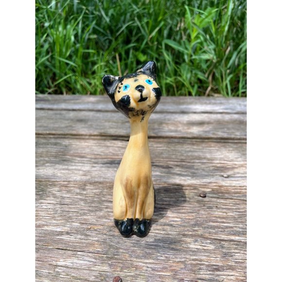 Vintage MCM Small Siamese Cat Figurine Ceramic - Picture 11 of 15